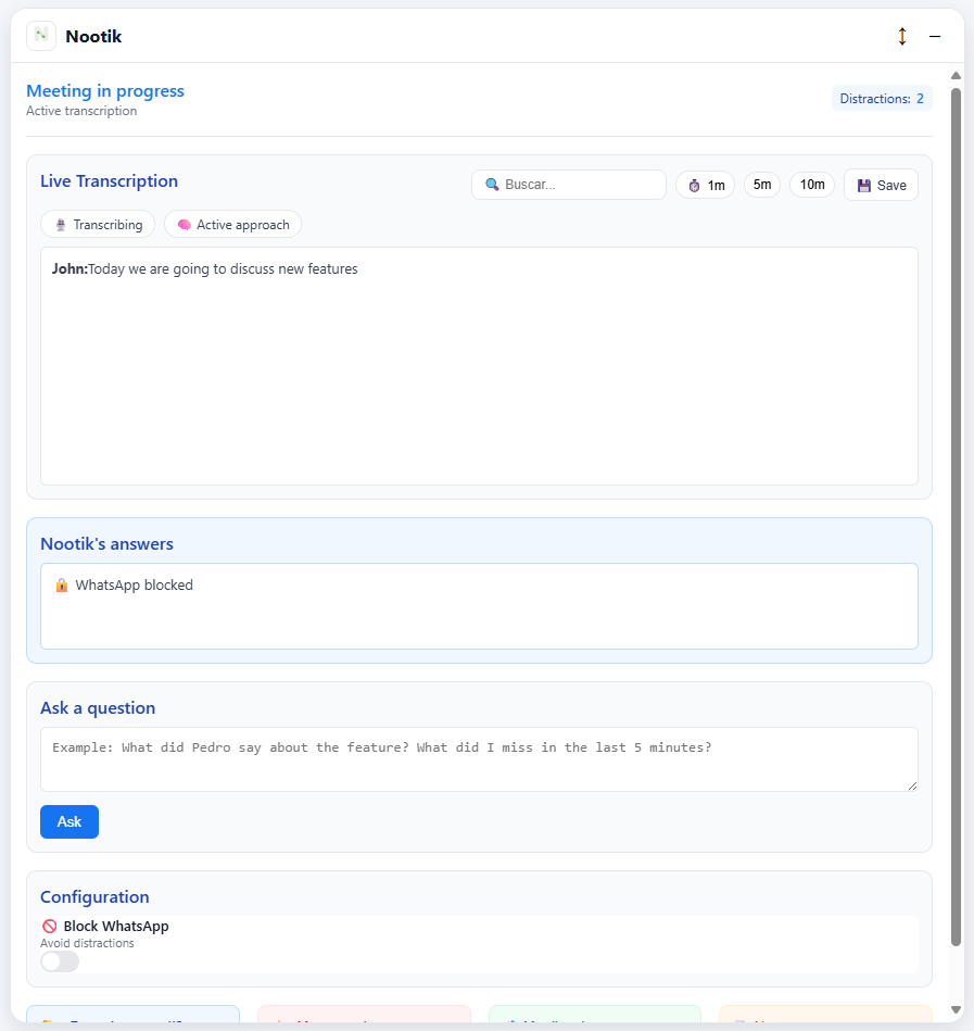 Preview of Nootik Chrome Extension